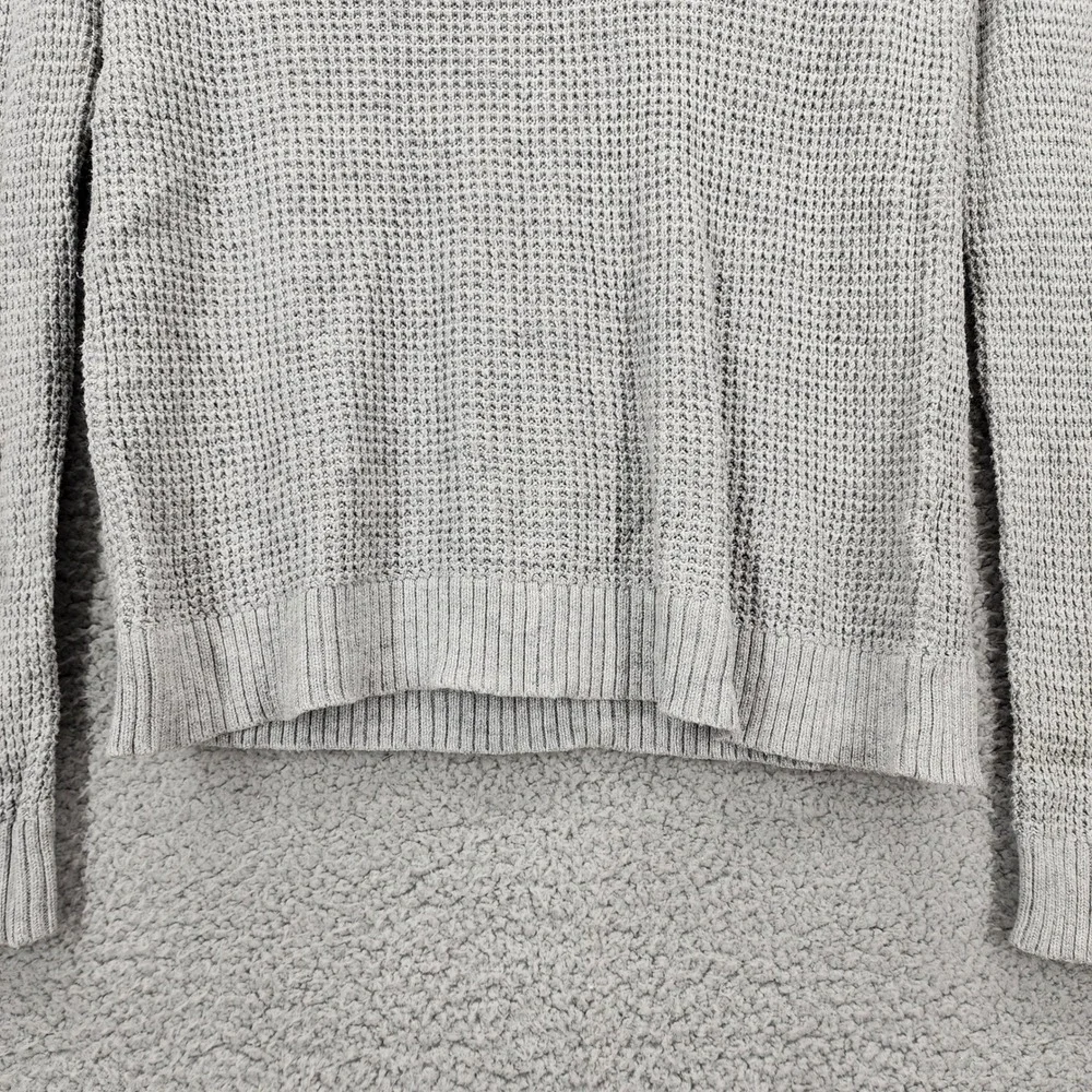 Rag & Bone JEAN Womens XS Heather Gray Waffle Knit Henley Thermal Sweater‎ Top